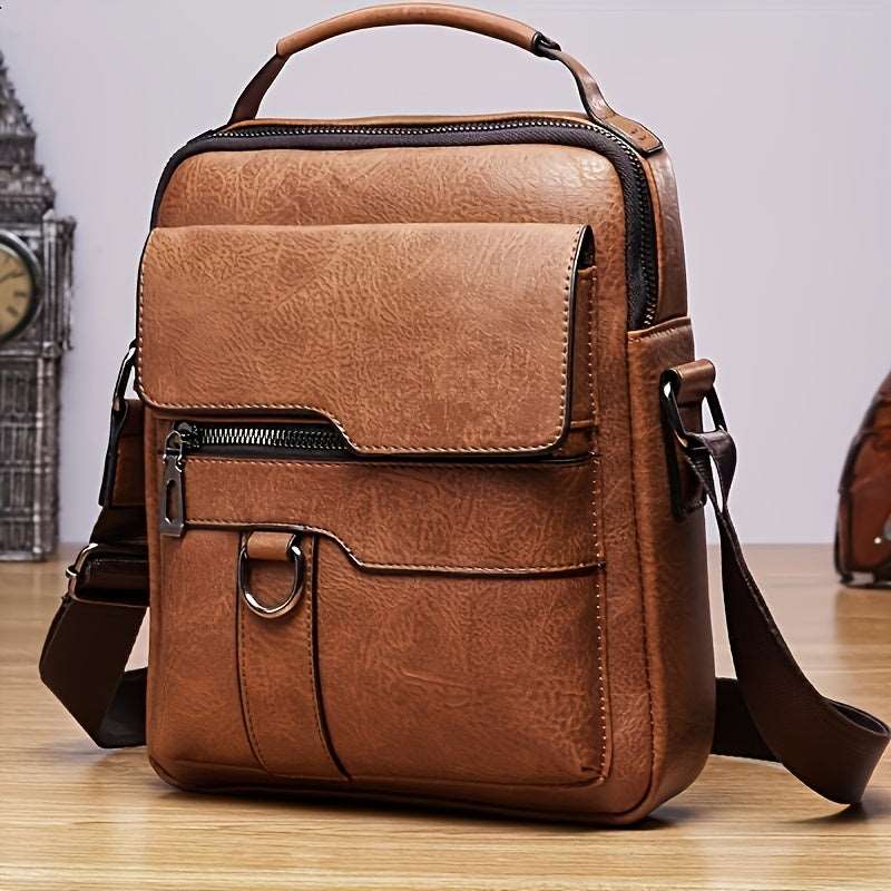 Men's Shoulder Crossbody Messenger Bag - Classic Leather Bag