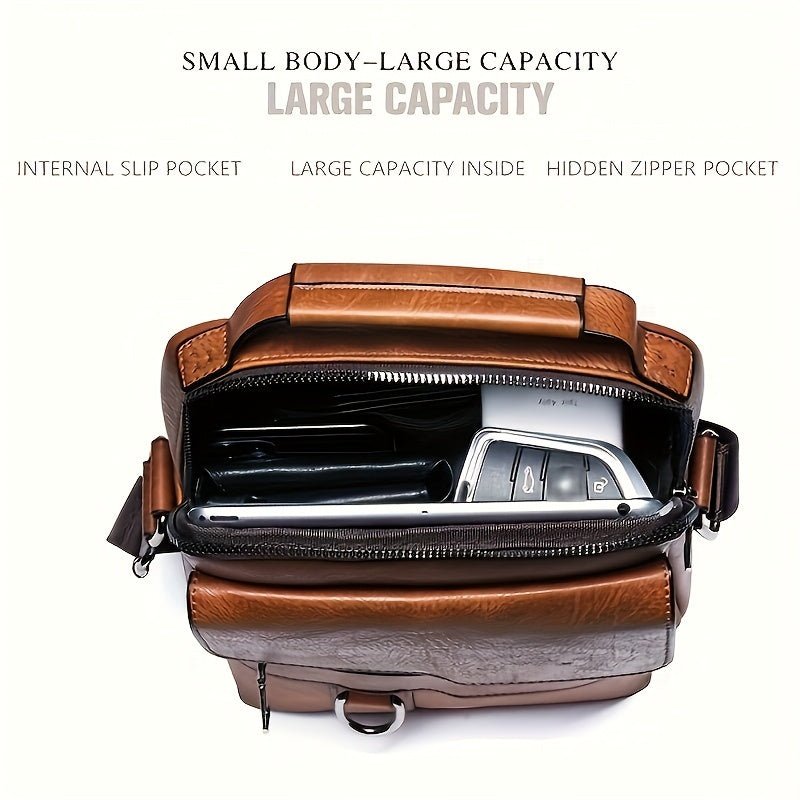 Men's Shoulder Crossbody Messenger Bag - Classic Leather Bag