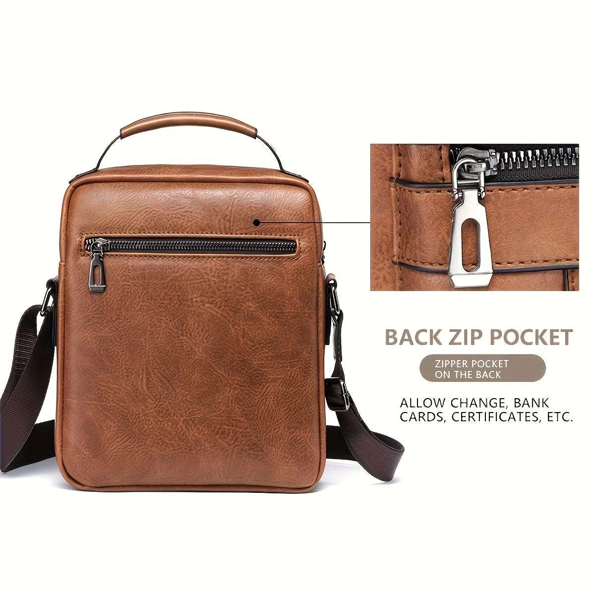 Men's Shoulder Crossbody Messenger Bag - Classic Leather Bag