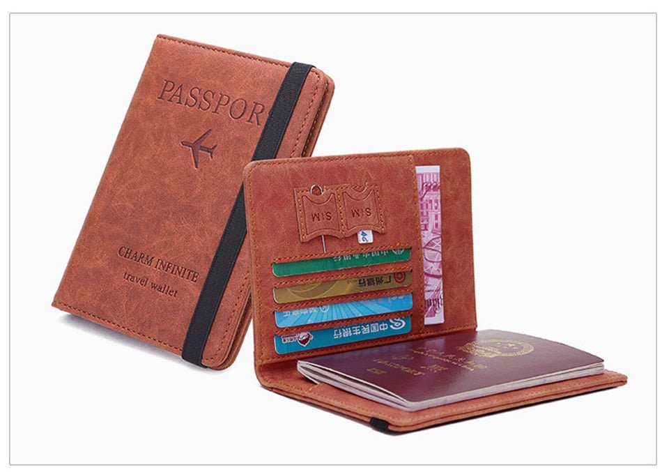 RFID Protection Passport Travel Wallet - Classic Leather Bag