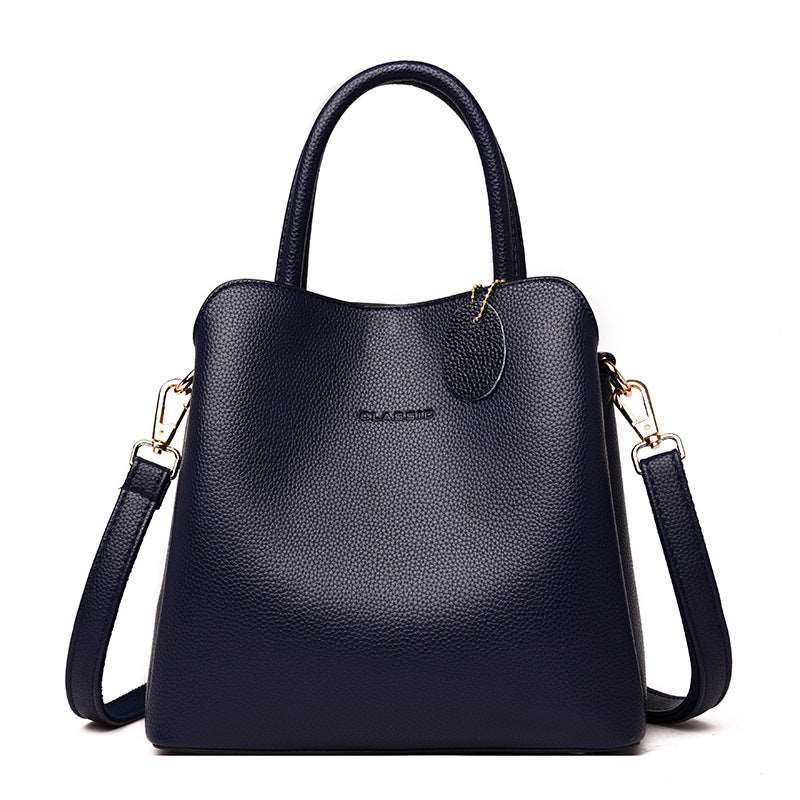 Women's Casual Leather Handbag - Classic Leather Bag