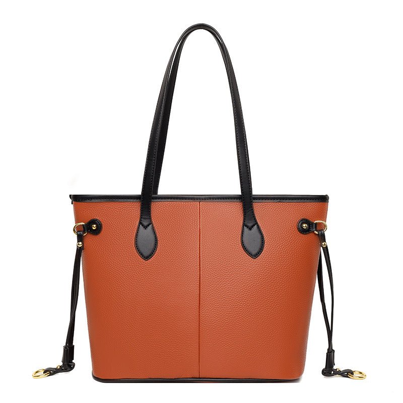 Women's Cowhide Leather Commuter Tote Bag - Classic Leather Bag