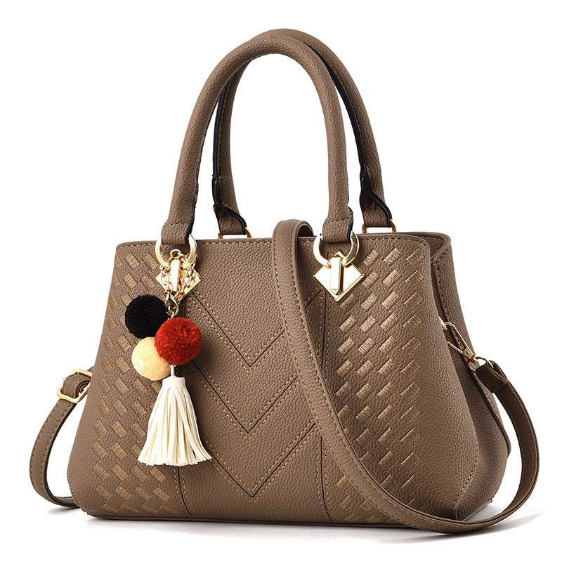 Women's Crossbody Handle Bag - Classic Leather Bag