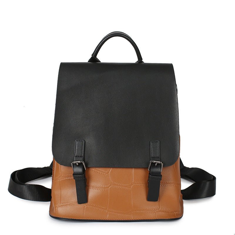 Women's Genuine Leather Assorted Color Simple Backpack - Classic Leather Bag