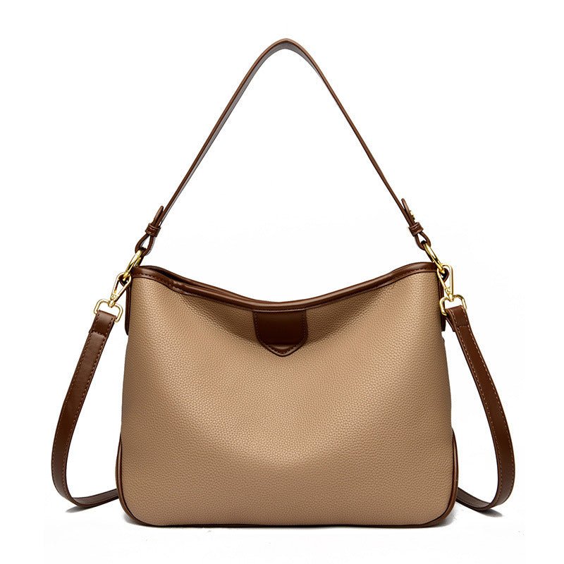 Women's Large-Capacity Crossbody Bucket Bag - Classic Leather Bag