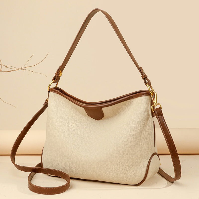 Women's Large-Capacity Crossbody Bucket Bag - Classic Leather Bag