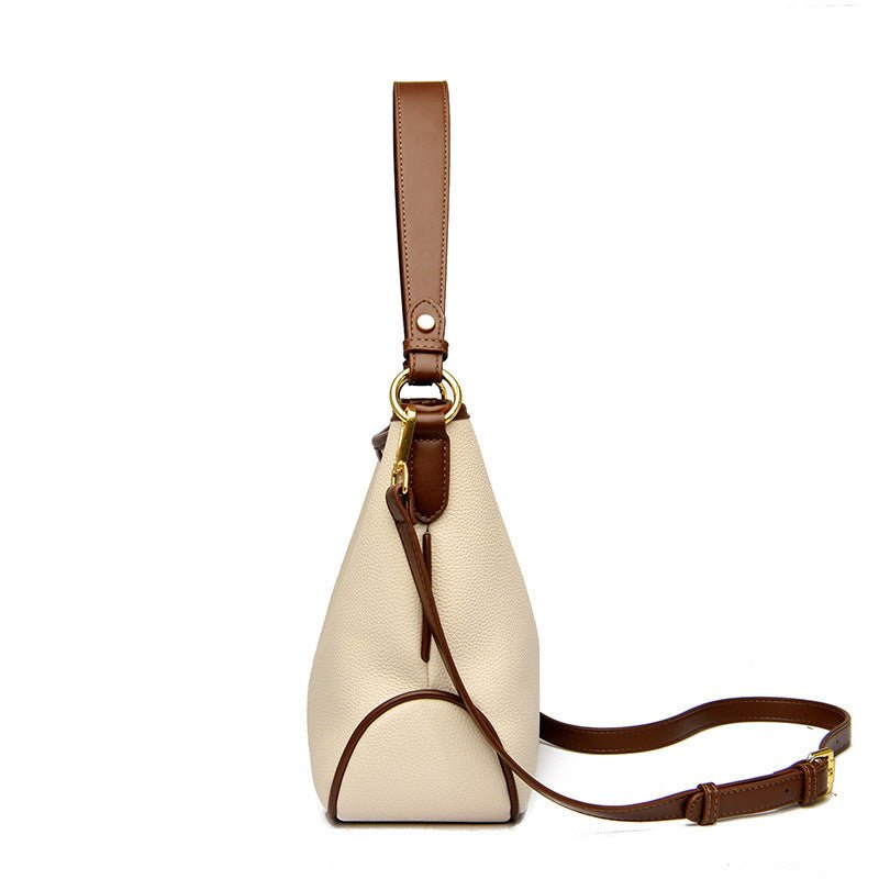 Women's Large-Capacity Crossbody Bucket Bag - Classic Leather Bag