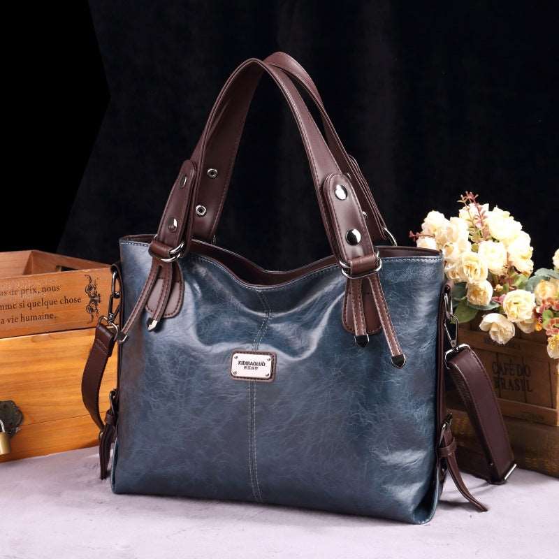 Women's Large Capacity Retro Leather Shoulder Crossbody Tote - Classic Leather Bag