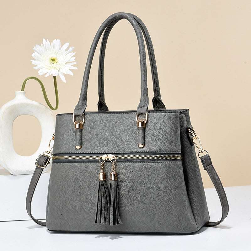 Women's Large Capacity Soft Leather Tassel Shoulder Bag - Classic Leather Bag