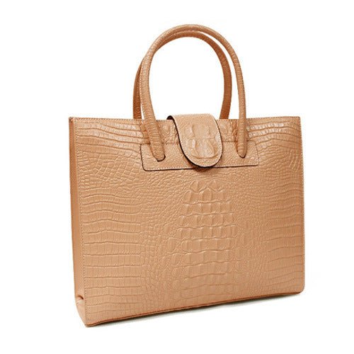 Women's Large Crocodile Tote - Classic Leather Bag