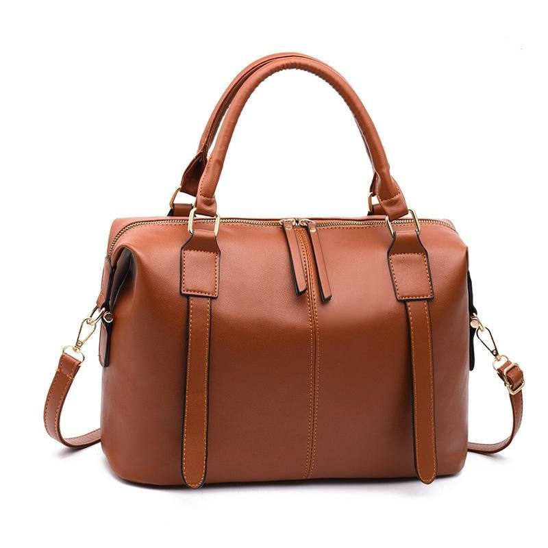 Women's Large Leather Vintage Handbag - Classic Leather Bag