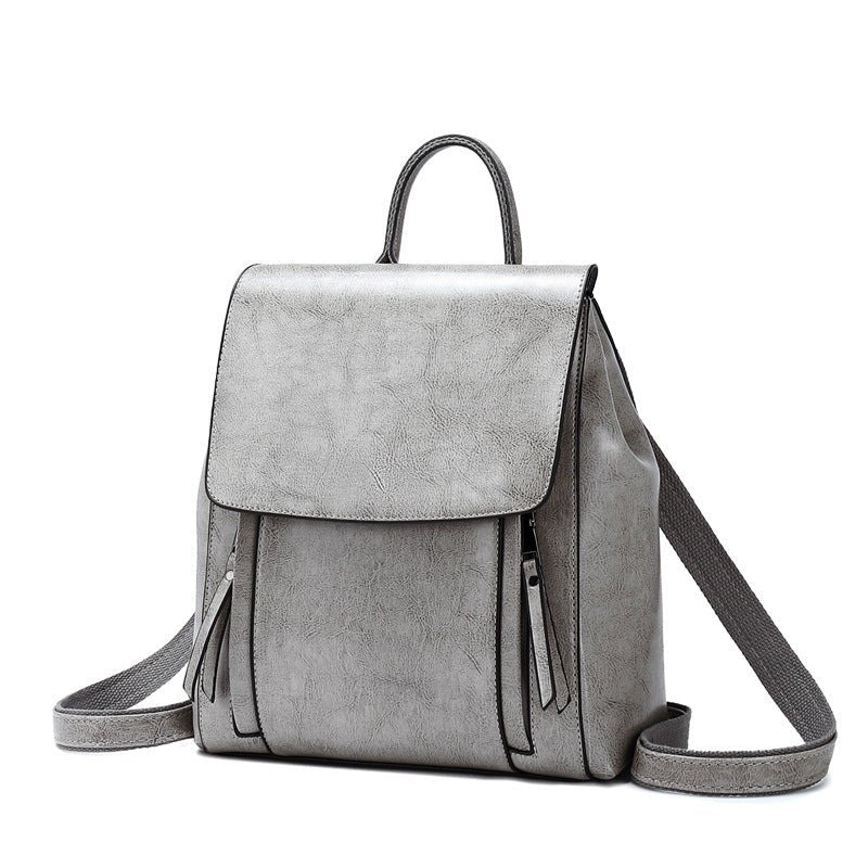 Women's Leather Cowhide Backpack - Classic Leather Bag