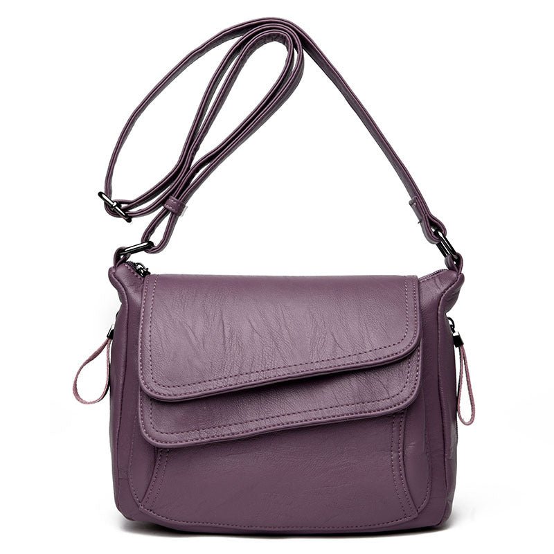 Women's Leather Messenger Shoulder Crossbody Bag - Classic Leather Bag