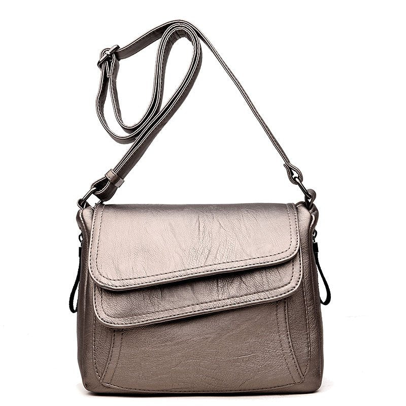 Women's Leather Messenger Shoulder Crossbody Bag - Classic Leather Bag