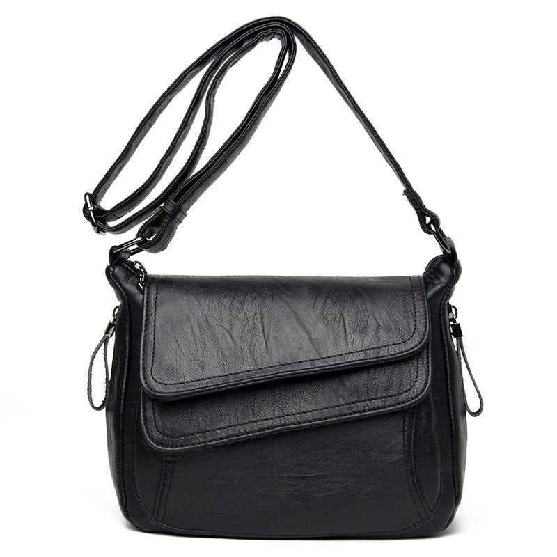 Women's Leather Messenger Shoulder Crossbody Bag - Classic Leather Bag