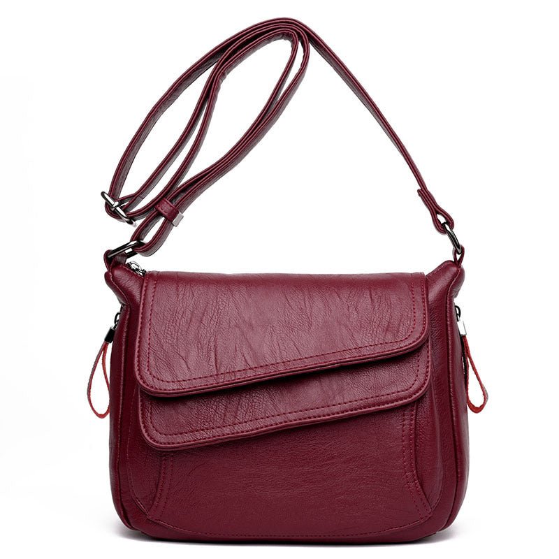 Women's Leather Messenger Shoulder Crossbody Bag - Classic Leather Bag