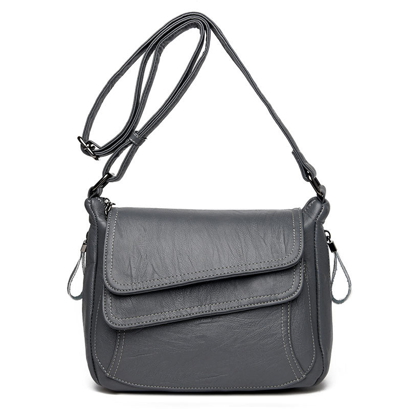 Women's Leather Messenger Shoulder Crossbody Bag - Classic Leather Bag