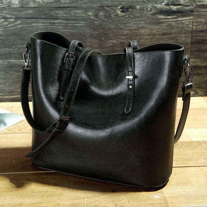 Women's Leather Minimalist Tote Bag - Classic Leather Bag