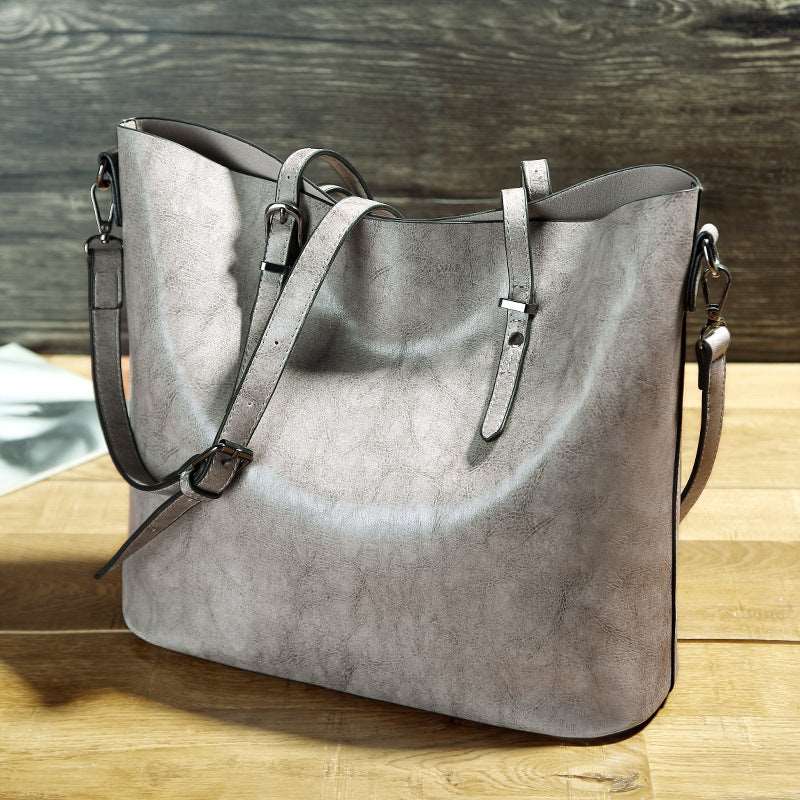 Women's Leather Minimalist Tote Bag - Classic Leather Bag