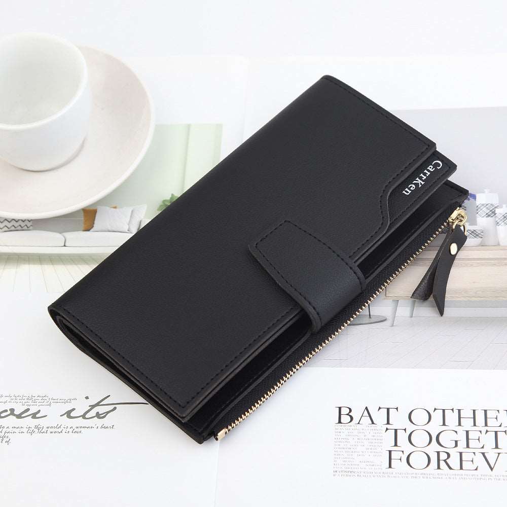 Women's Long Zipper Wallet - Classic Leather Bag