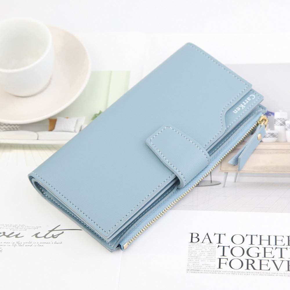 Women's Long Zipper Wallet - Classic Leather Bag