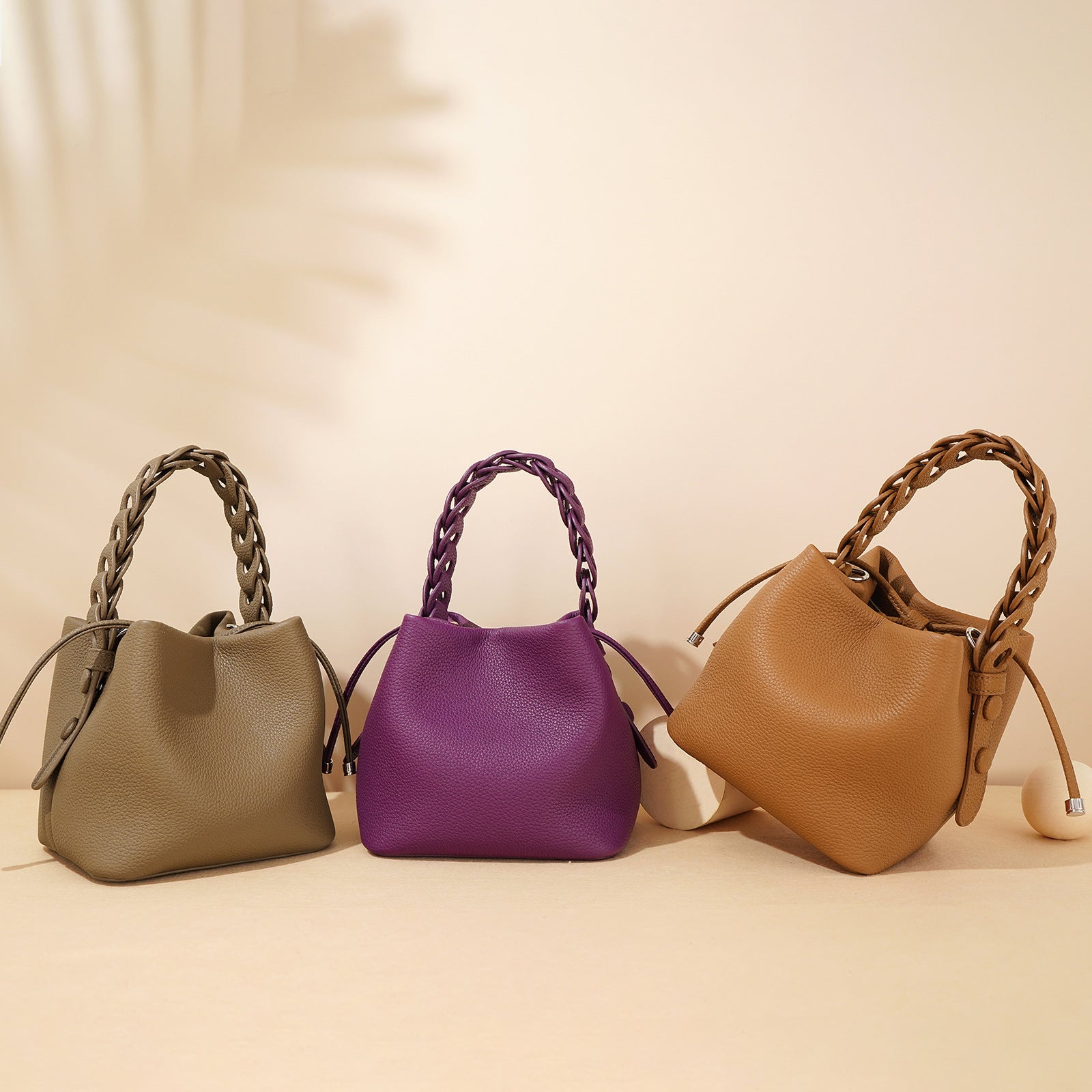 Women's Luxury Genuine Leather Bucket Bag Spring - Classic Leather Bag