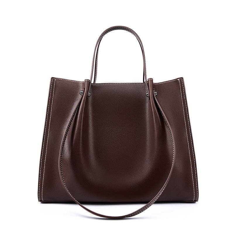 Women's Luxury One Shoulder Capacity Commuter Bag - Classic Leather Bag