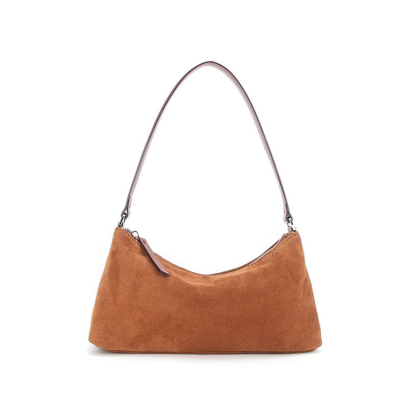 Women's Luxury Suede Underarm Leather Shoulder Handbag - Classic Leather Bag