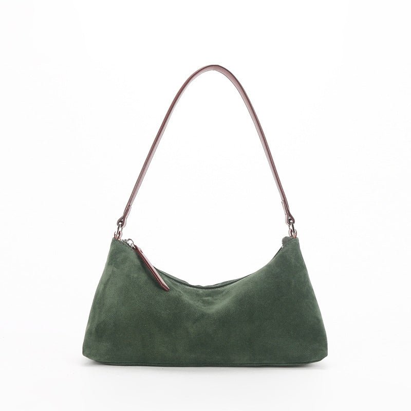 Women's Luxury Suede Underarm Leather Shoulder Handbag - Classic Leather Bag