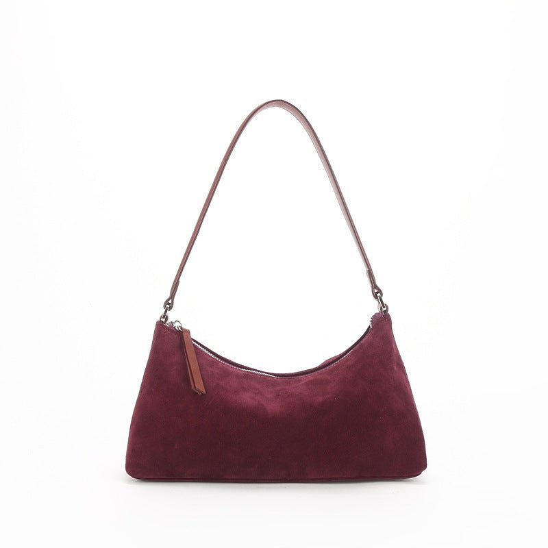 Women's Luxury Suede Underarm Leather Shoulder Handbag - Classic Leather Bag