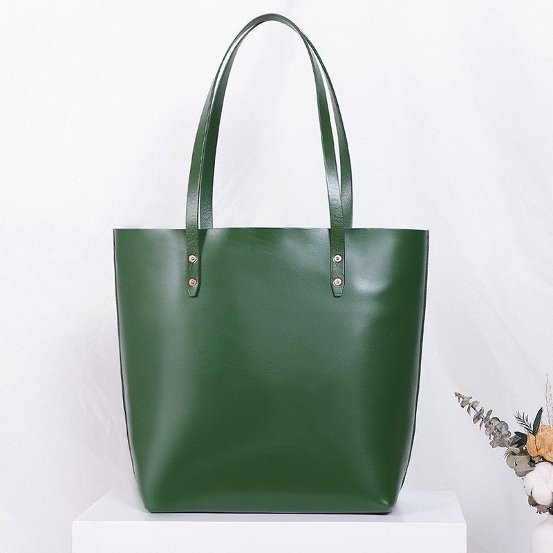 Women's Luxury Vegetable Tanned Leather Large-Capacity Tote Bag - Classic Leather Bag