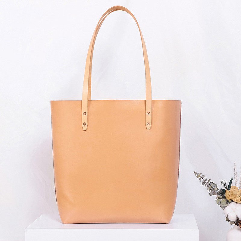 Women's Luxury Vegetable Tanned Leather Large-Capacity Tote Bag - Classic Leather Bag