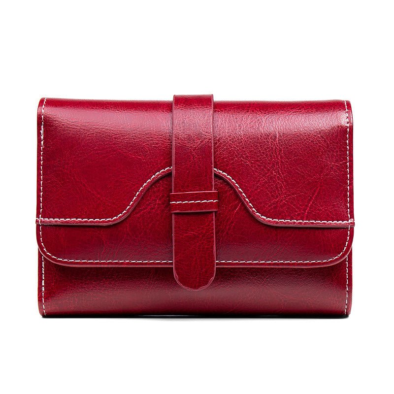 Women's Luxury Vintage Buckle Wallet - Classic Leather Bag