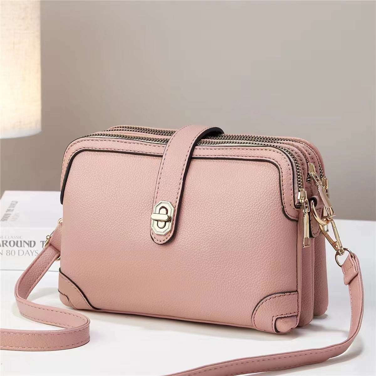 Women's Multi-functional Small Square Crossbody Bag - Classic Leather Bag