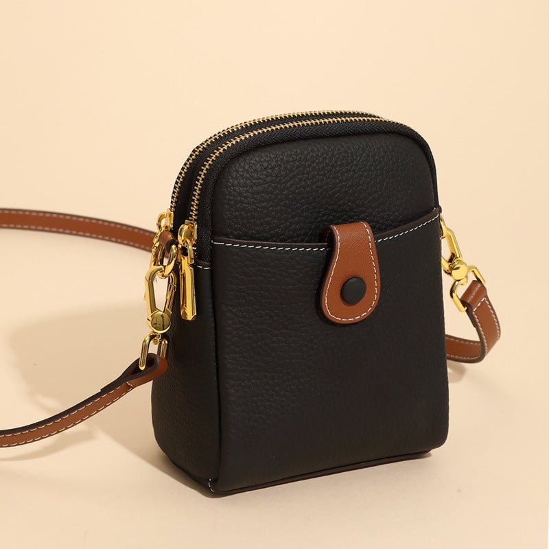 Women's Small Cowhide Leather Mobile Phone Crossbody Bag - Classic Leather Bag