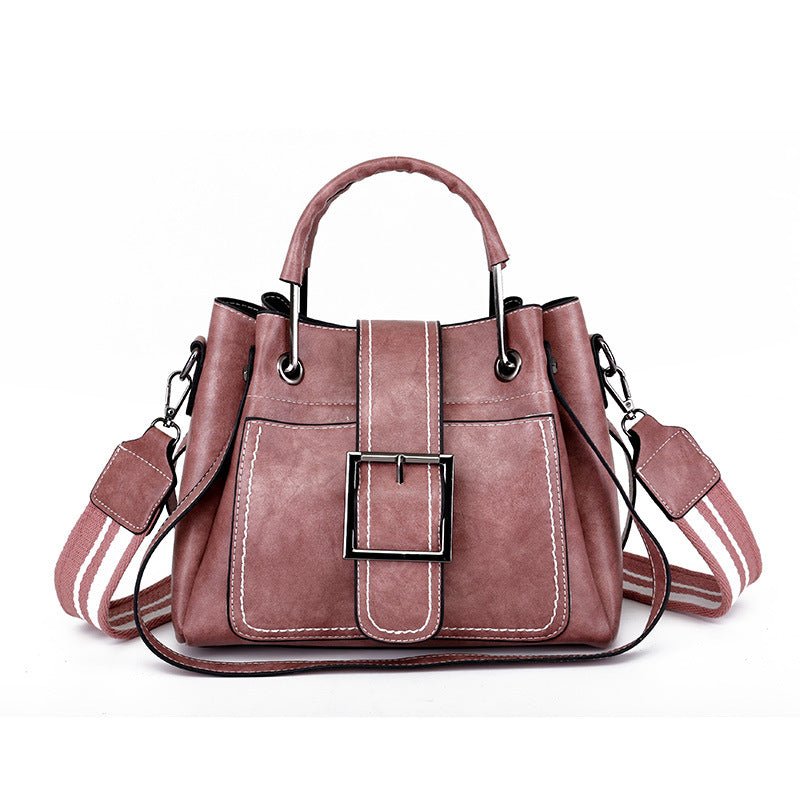 Women's Soft Vintage Bucket Handbag - Classic Leather Bag