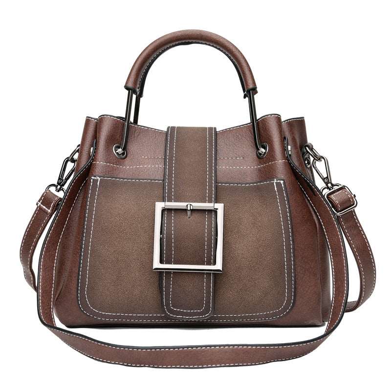 Women's Soft Vintage Bucket Handbag - Classic Leather Bag