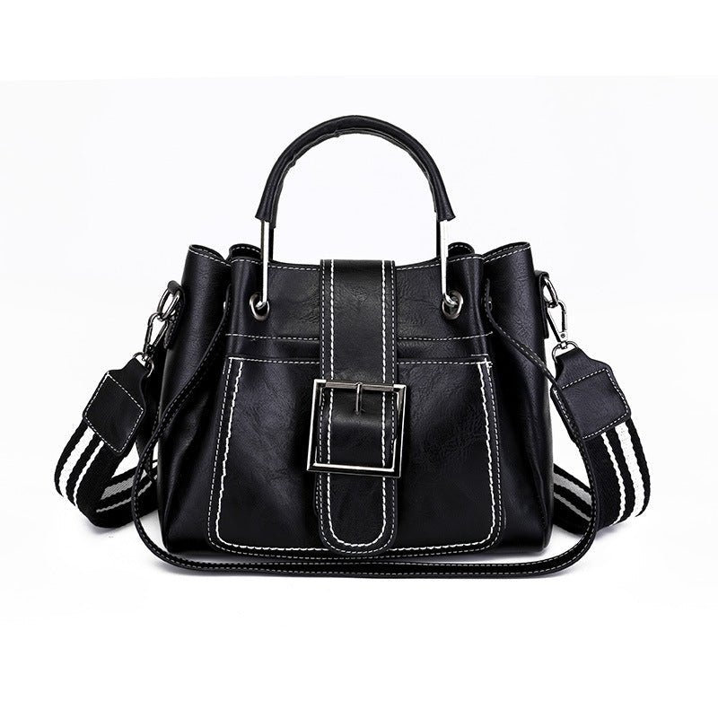 Women's Soft Vintage Bucket Handbag - Classic Leather Bag