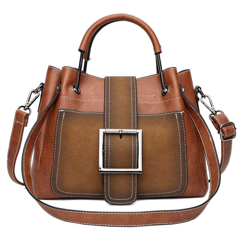 Women's Soft Vintage Bucket Handbag - Classic Leather Bag