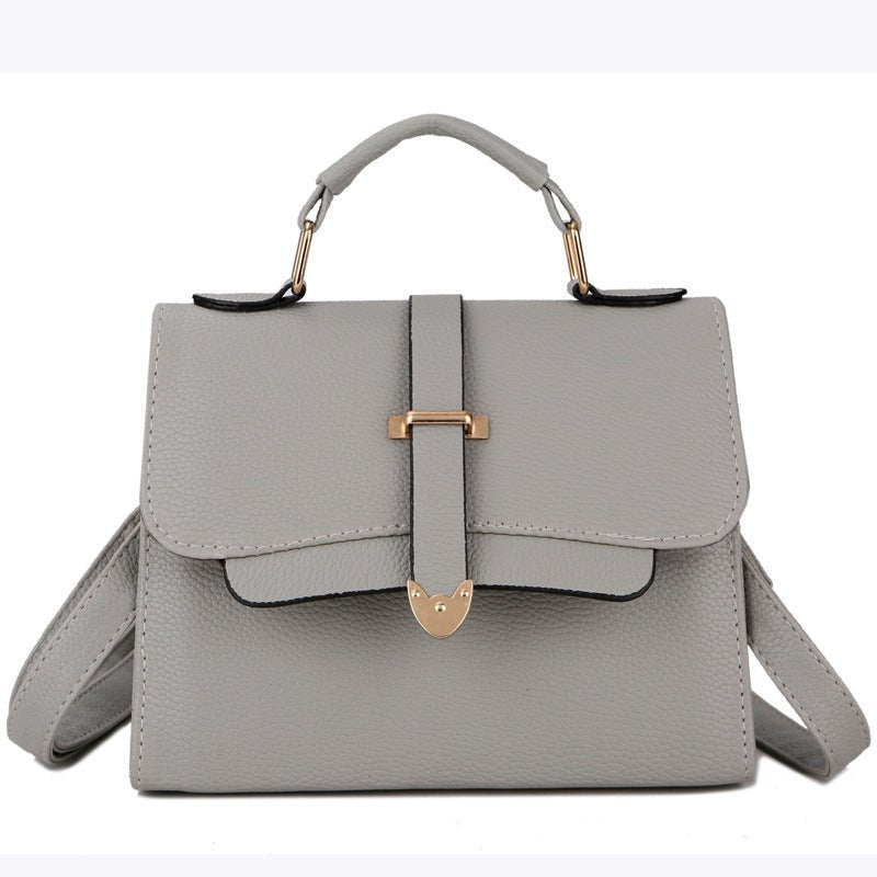 Women's Synthetic Leather Handbag With Handle - Classic Leather Bag