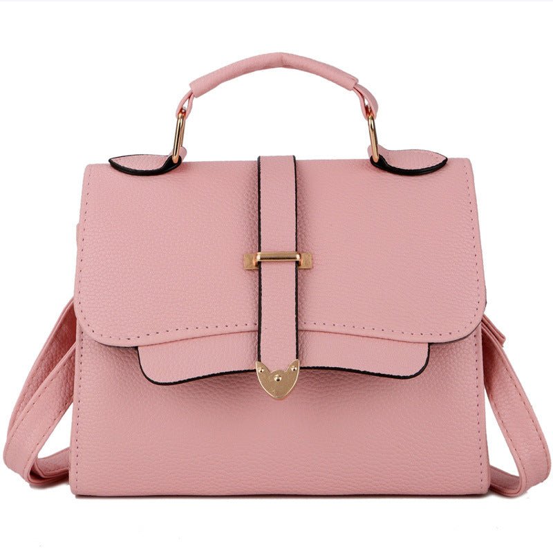 Women's Synthetic Leather Handbag With Handle - Classic Leather Bag