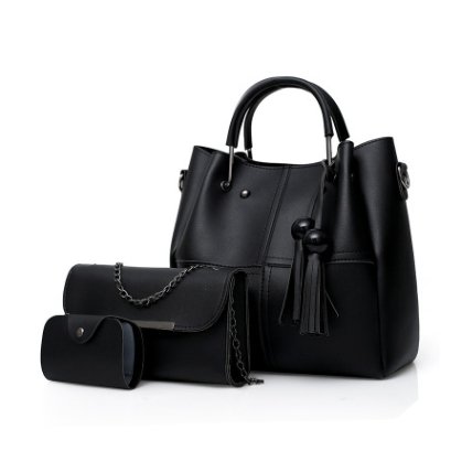 Women's Three Piece Bucket Tote Set - Classic Leather Bag