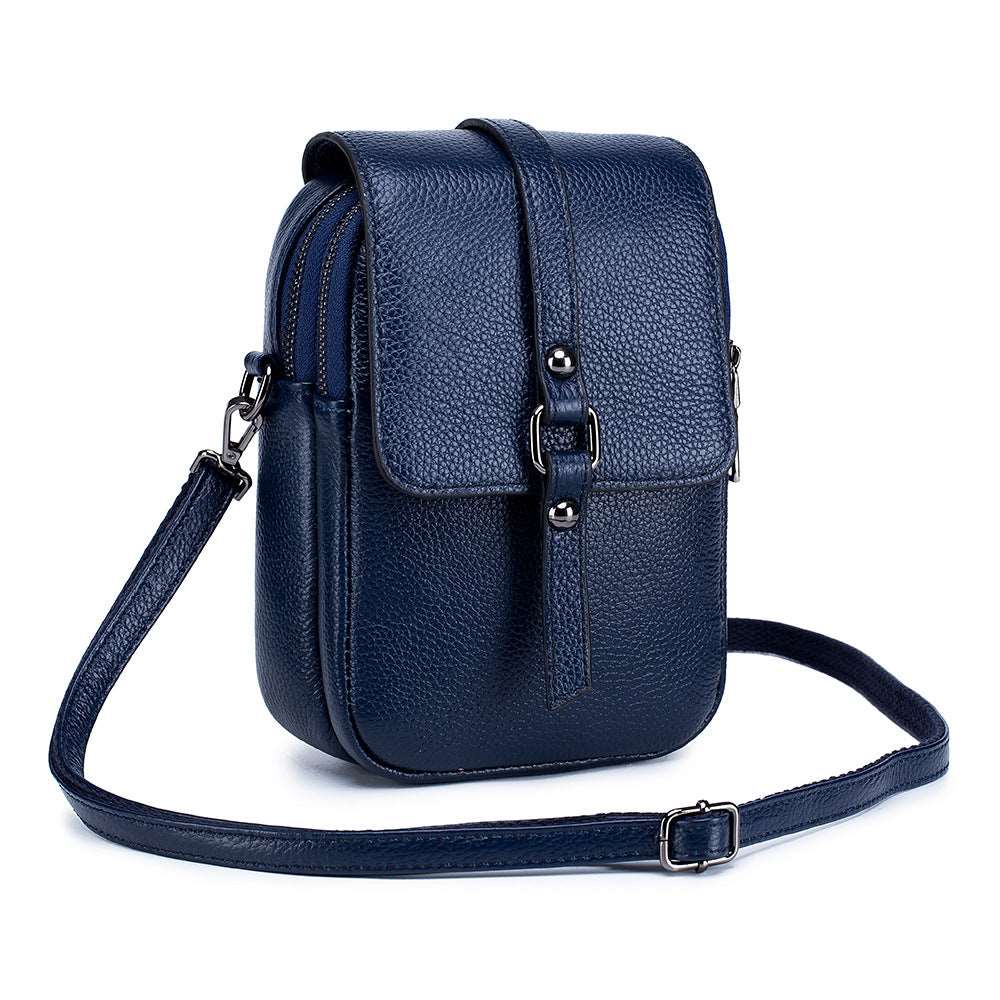 Women's Top Layer Leather Compact Shoulder Bag - Classic Leather Bag