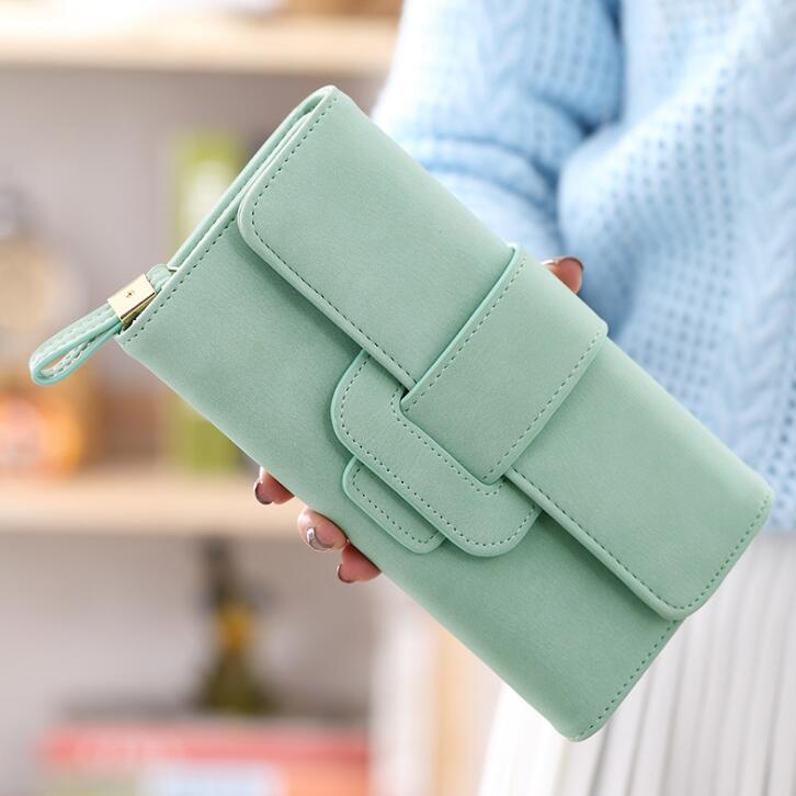 Women's Vegan Faux Leather Clutch Wallet - Classic Leather Bag