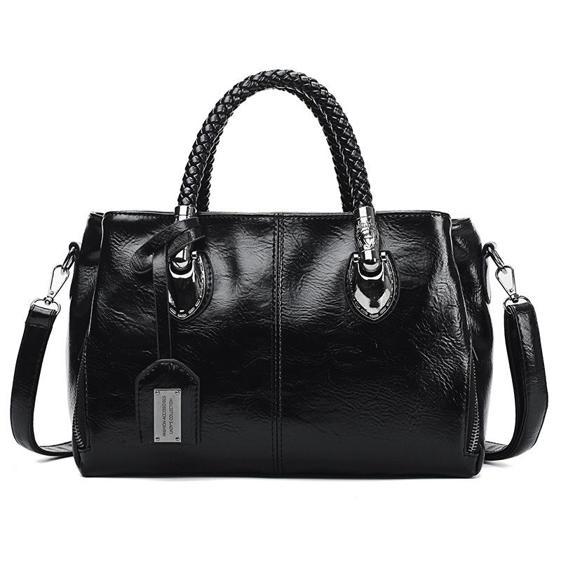 Women's Vintage Leather Handbag - Classic Leather Bag