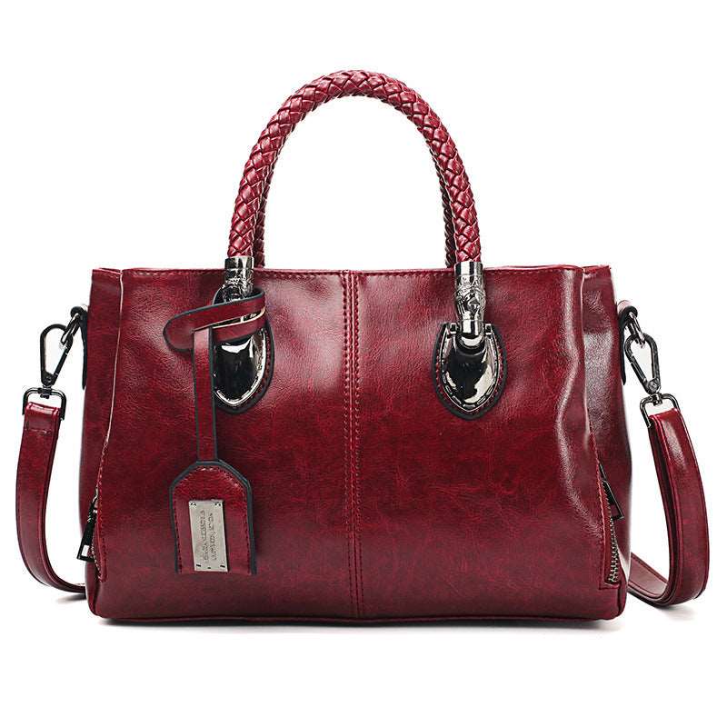 Women's Vintage Leather Handbag - Classic Leather Bag